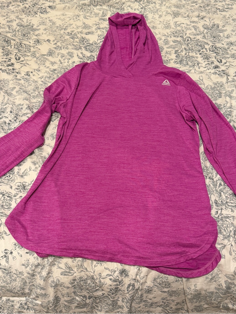 Reebok Purple/pink Heather Hooded Long Sleeve Active Tunic Top Size Medium